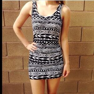 Pink by Victoria’s Secret Aztec Tribal Body-con Tank Dress SMALL